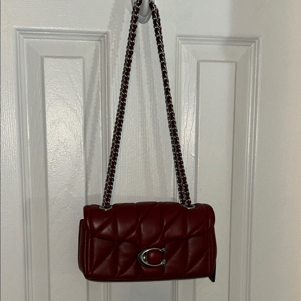 Coach Burgundy Quilted Tabby 20 Shoulder Bag
